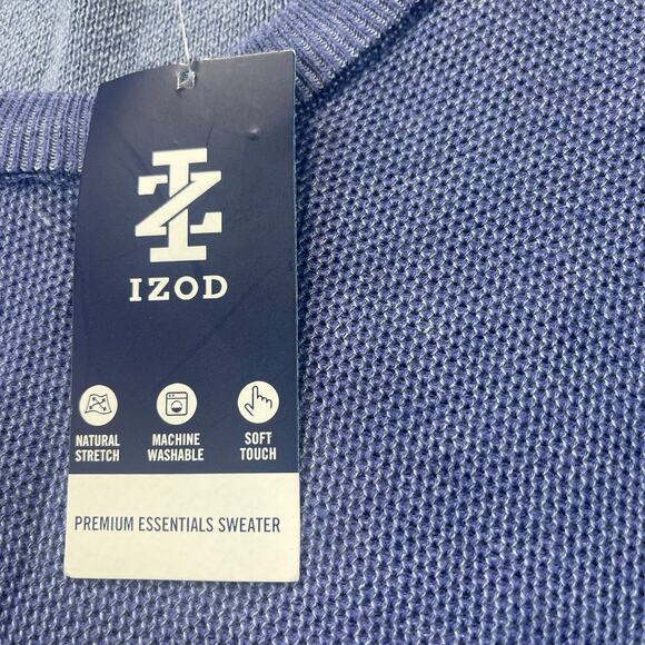 IZOD Mens 12GG Textured Crew Sweater Size XL Skipper Blue NWT - Picture 5 of 8